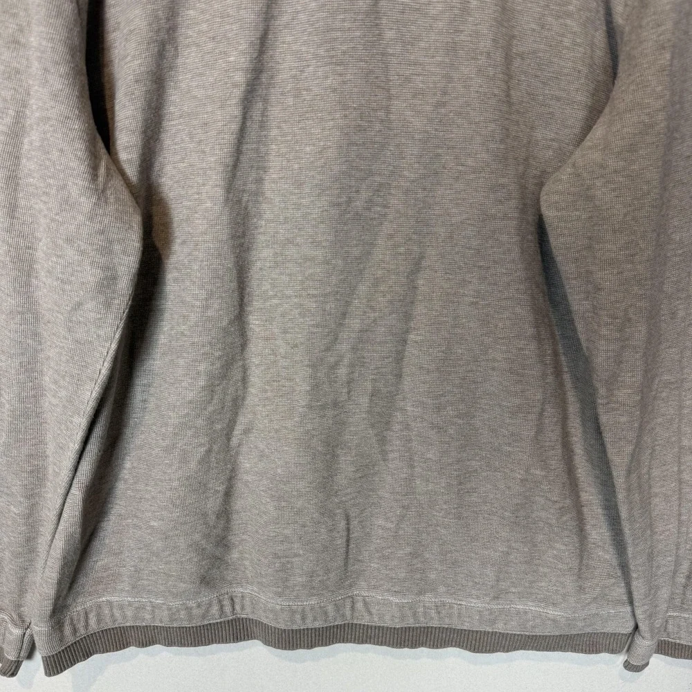 Banana Republic Sweater Mens XL Gray 1/4 Zip Mock Neck‎ Cotton Knit Pullover